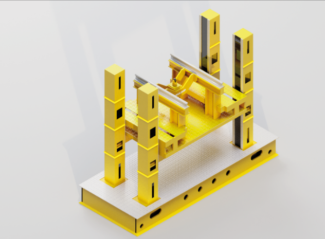 Single axle drop table showing precise and stable support for axle servicing, facilitating efficient and safe maintenance in rail and vehicle workshops.